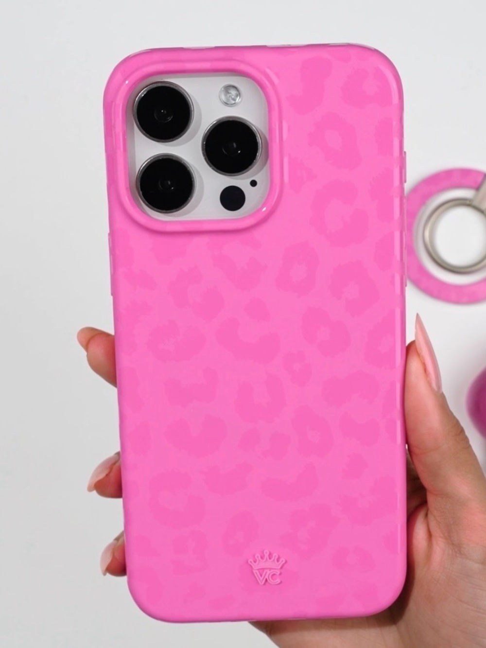 Velvet Caviar Hot Pink Leopard iPhone 16 Pro Case and MagSafe Wallet Set NWT